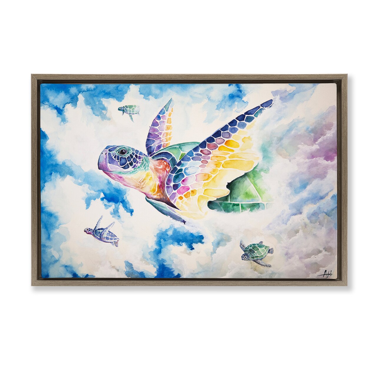 Stupell Industries Skyward Sea Turtles Floating Frame, design by Marc Allante